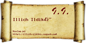 Illich Ildikó névjegykártya